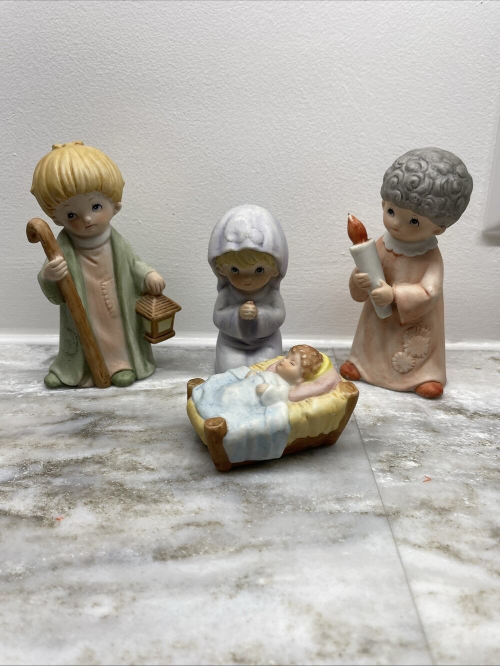 Homco Nativity Scene Ceramic Figurines Lot Baby Jesus Mary Wise Men Joseph 5602